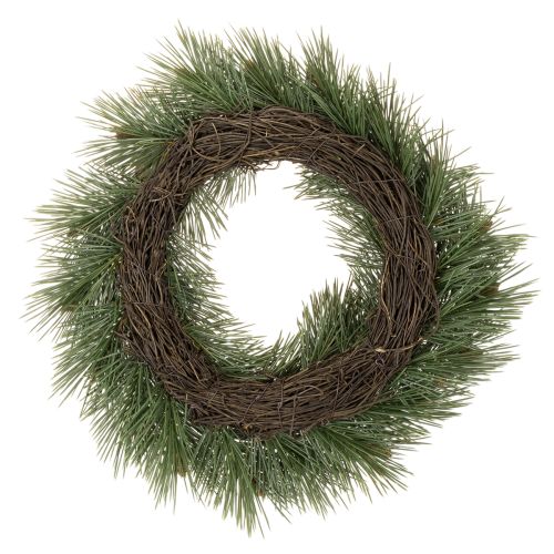 Künstlicher Nadelzweig-Kranz mit Zapfen, 40 cm, Grün, Innenbereich | Floristik21.de