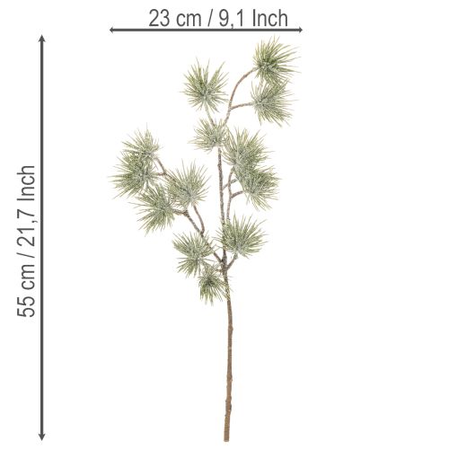 Künstlicher Tannenzweig Kunststoff grün 55cm 3er Set für Winterdekoration | Floristik21.de