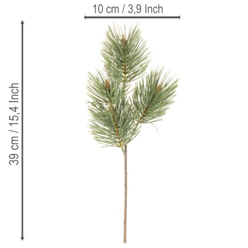 Künstlicher Kiefernzweig Bund 39cm Grün Kunststoff Innenbereich 6 Stück | Floristik21.de