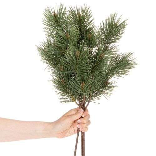 Kiefernzweig künstlich Dekozweig 55cm grün 3er-Set | Floristik21.de