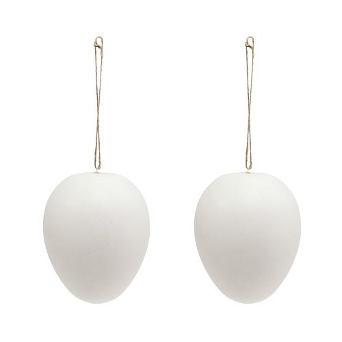 Floristik21 Plastik Ei zum Hängen Weiß 15cm 3St