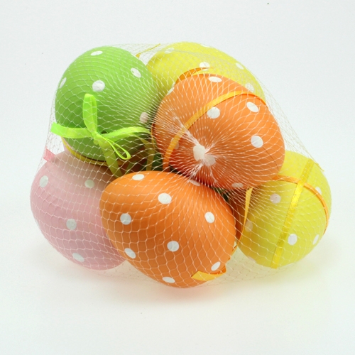 Artikel Plastikeier mit Punkten sort. 9,5cm 8St.