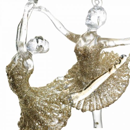 Floristik21 Dekohänger Tänzerin, Christbaumschmuck, Ballerina zum Hängen H14/13cm 2St