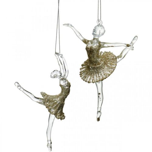 Floristik21 Dekohänger Tänzerin, Christbaumschmuck, Ballerina zum Hängen H14/13cm 2St