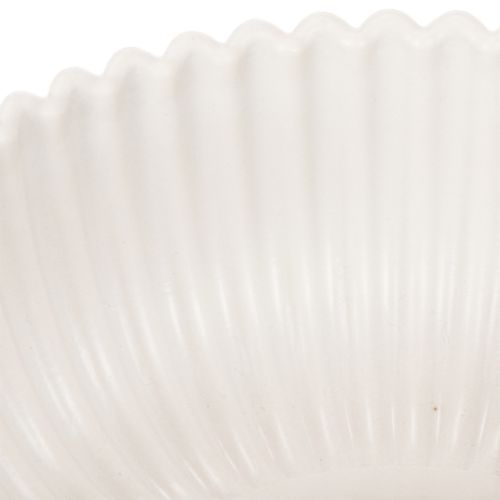 Runde Kunststoffschale Weiß mit geriffelter Oberfläche Ø 15 cm 2 Stück | Floristik21.de