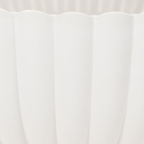 Dekoschale Kunststoff geriffelt Grau 25cm | Floristik21.de