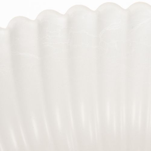Dekoschale Kunststoff geriffelt Grau 25cm | Floristik21.de