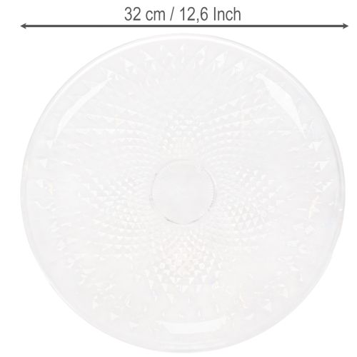 Deko Teller transparent rund Schale mit Fuß Ø32cm Kunststoff | Floristik21.de
