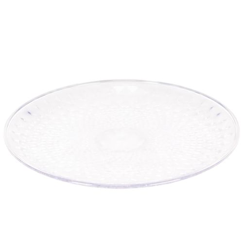 Deko Teller transparent rund Schale mit Fuß Ø32cm Kunststoff | Floristik21.de