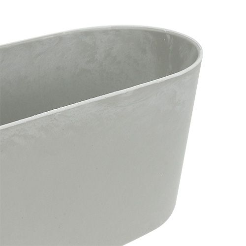 Floristik21 Plastikschale oval Grau 27cm x 11cm H10cm 1St