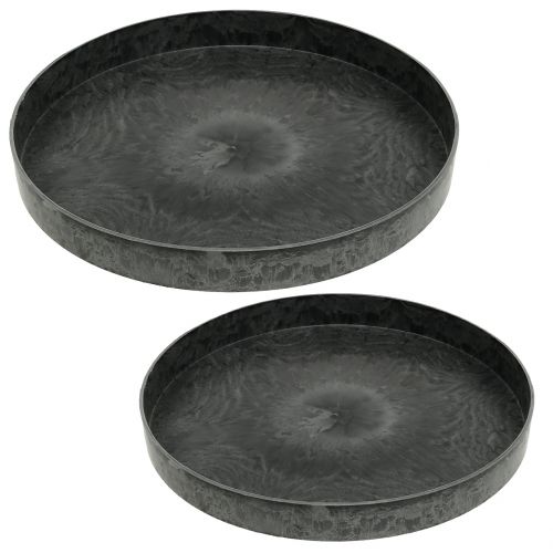 Artikel Plastikteller Deko Teller Grau Weiß Ø22cm/27cm 2er-Set