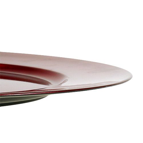 Floristik21 Plastikteller Ø33cm Rot mit glasierten Effekt