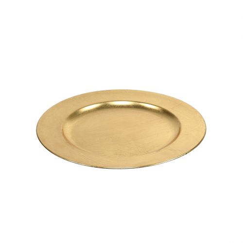 Artikel Plastikteller 25cm gold mit Blattgold - Effekt