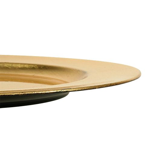 Plastikteller Ø33cm Gold mit Blattgold-Effekt | Floristik21.de