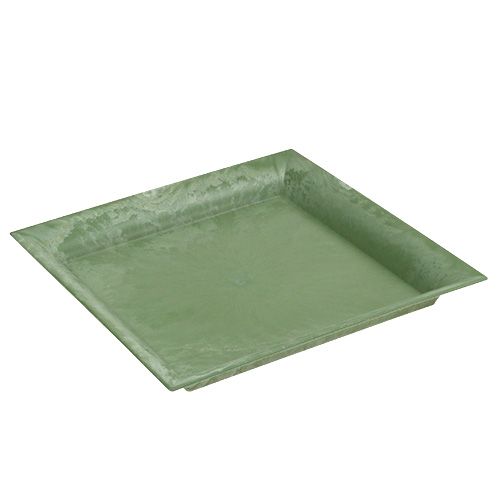 Floristik21 Plastikteller Grün eckig 26cm x 26cm
