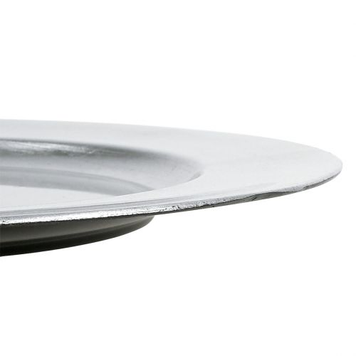Artikel Kunststoffteller Silber Ø33cm mit Glasureffekt