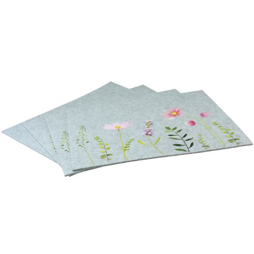 Floristik21 Platzdeckchen Tischmatte Filz Blumen 45x4,5x35cm 4St