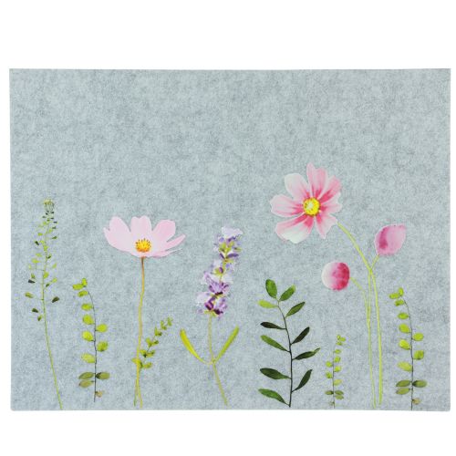 Floristik21 Platzdeckchen Tischmatte Filz Blumen 45x4,5x35cm 4St