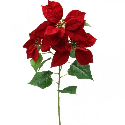 Künstlicher Weihnachtsstern Rot Stielblume 3 Blüten 85cm