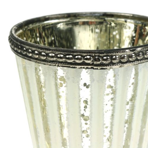 Teelichtglas Pokal Bauernsilber H11cm