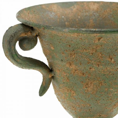 Metall-Amphore, Pflanz-Pokal, Kelch mit Henkeln Ø12,5cm H15cm