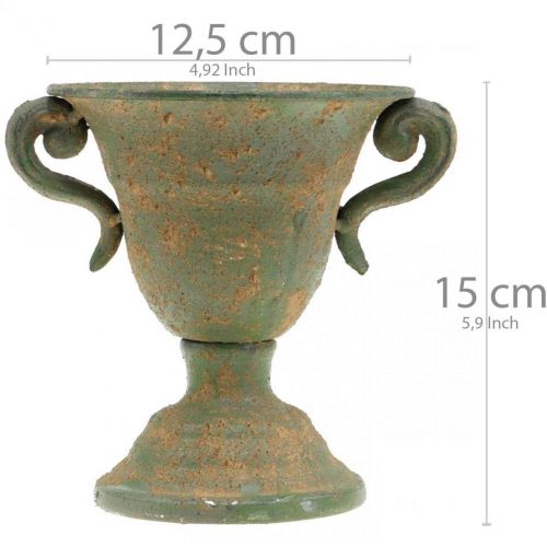 Metall-Amphore, Pflanz-Pokal, Kelch mit Henkeln Ø12,5cm H15cm