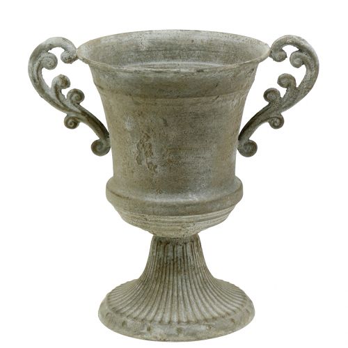 Floristik21 Antik Pokal Grau Ø16,8cm H24,8cm