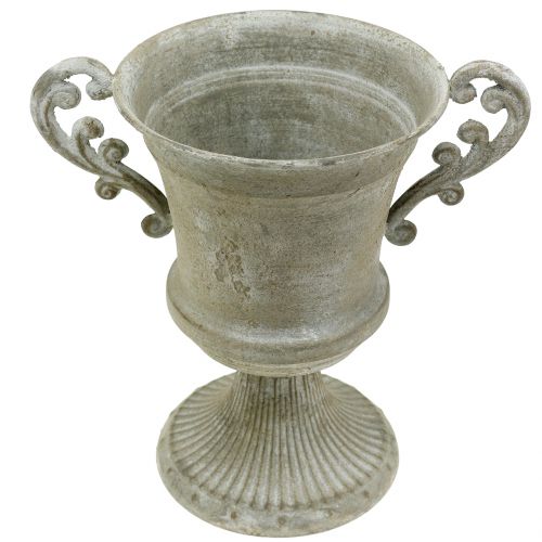 Floristik21 Antik Pokal Grau Ø16,8cm H24,8cm