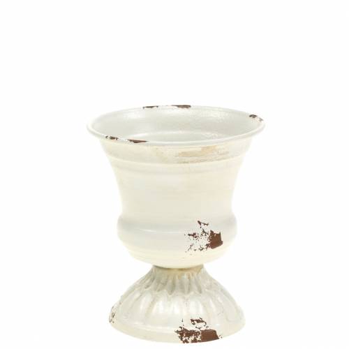 Floristik21 Pflanzpokal Kelch Antik Creme Ø7,5cm H9cm 1St