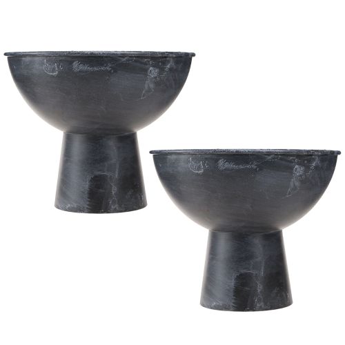 Artikel Pokalschale Metall Anthrazit Ø20,5cm Pflanzschale 2er Set Hochzeit, Modern, Dekoration