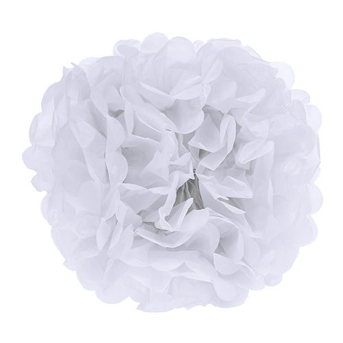 Floristik21 Pompom Papier Ø30cm Weiß 5St