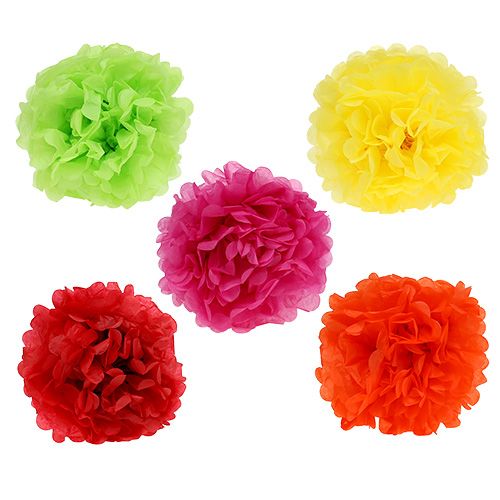 Floristik21 Pompom Papier Ø30cm sort. 5St