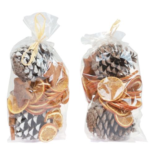 Floristik21 Potpourri Weihnachten Orangenscheiben Zapfen Zimt Holz 150g