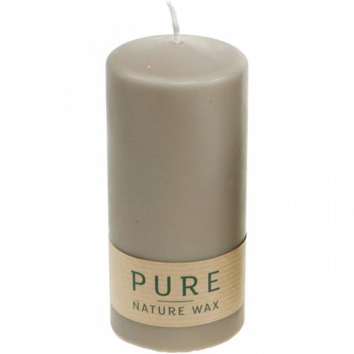 Pure Stumpenkerze Braun 130/60 Naturwachs Kerze nachhaltig Stearin und Raps
