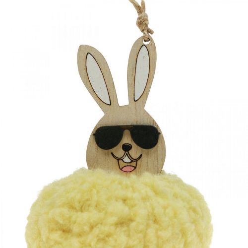 Dekoanhänger Puschelhase Gelb Hasen Deko Ostern Ø7cm 6St
