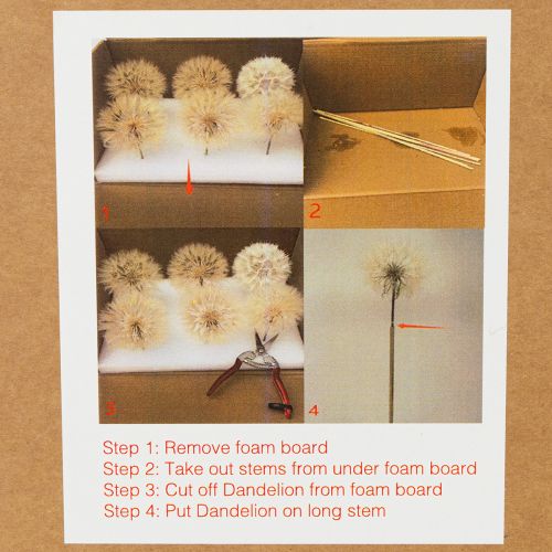 Artikel Künstliche Löwenzahnblume 50cm Rosa, 4er-Set für Floristik und Dekoration