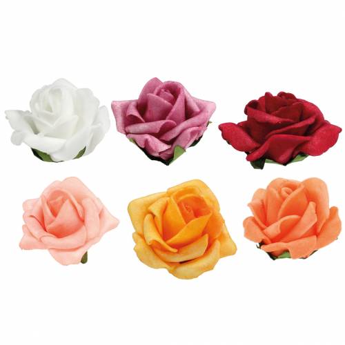 Floristik21 Foam-Rose Ø4,5cm verschiedene Farben 36St