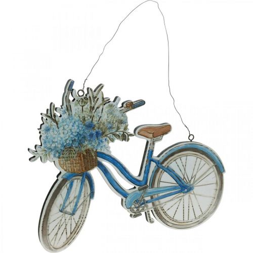 Artikel Dekoschild Holz Fahrrad Sommerdeko Schild zum Hängen Blau, Weiß 31×25cm