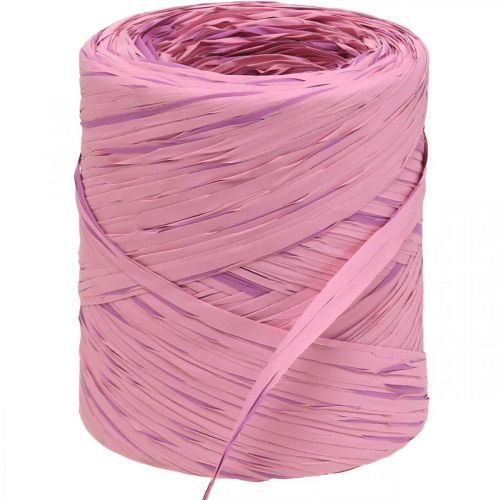 Floristik21 Raffia-Multicolor Geschenkband Rosa-Pink, Floristenbedarf, Zierband L200m