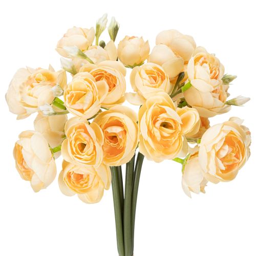 Ranunkelzweig künstlich Orange 32 cm, 5 Stück – Deko für Vasen und Arrangements