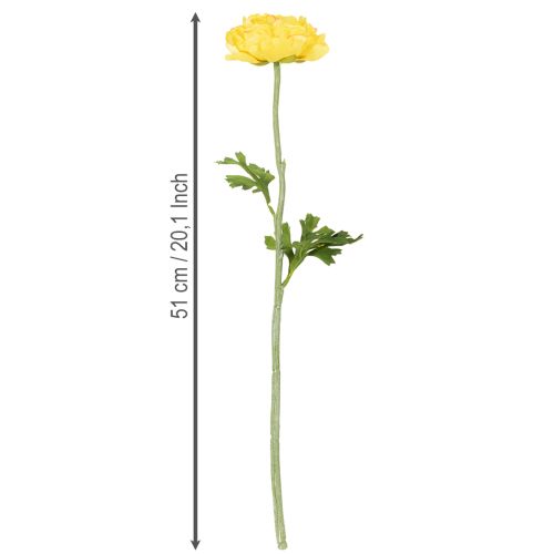 Artikel Künstliche Ranunkel Dekoblume 51cm in Gelb Grün Detailgetreu Pflegeleicht 3er Set