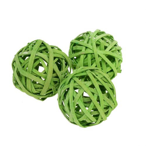 Floristik21 Rattanball Frühlingsgrün Ø4cm 12St