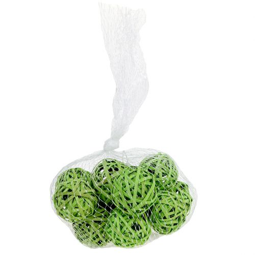 Floristik21 Rattanball Frühlingsgrün Ø4cm 12St