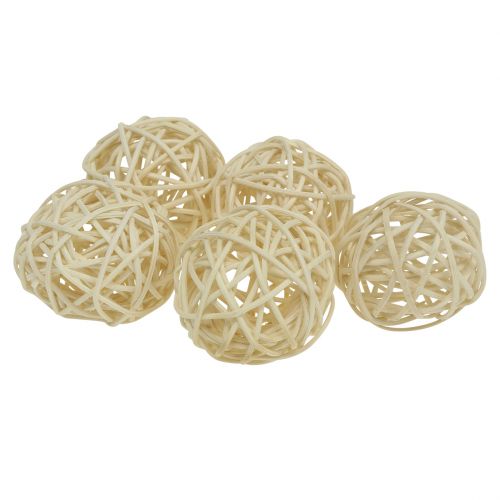 Floristik21 Rattanball gebleicht Ø4cm 24St