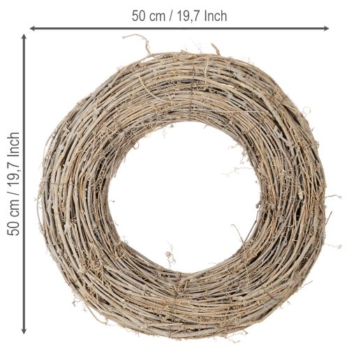 Artikel Dekokranz Rattan weiß gewaschen 50cm für kreatives Gestalten