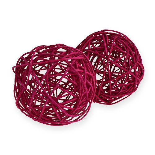 Floristik21 Rattankugel Ø10cm Fuchsia 10St