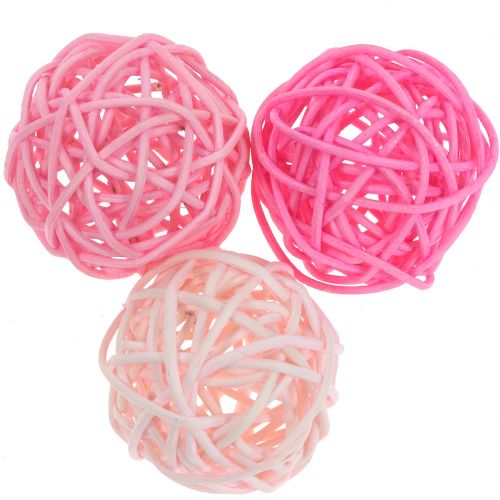 Floristik21 Rattankugel Rosa-Mix Ø5cm 18 St