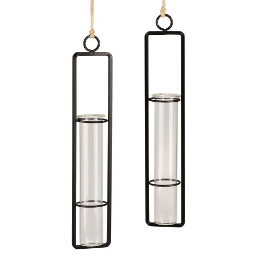 Reagenzglas Deko zum Hängen Minivasen Glas H22,5cm 2St