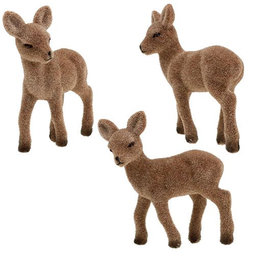 Reh stehend beflockt 11cm 6 St