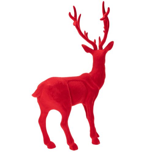 Dekofigur Hirsch stehend 85cm Rot Beflockt Innenbereich | Floristik21.de
